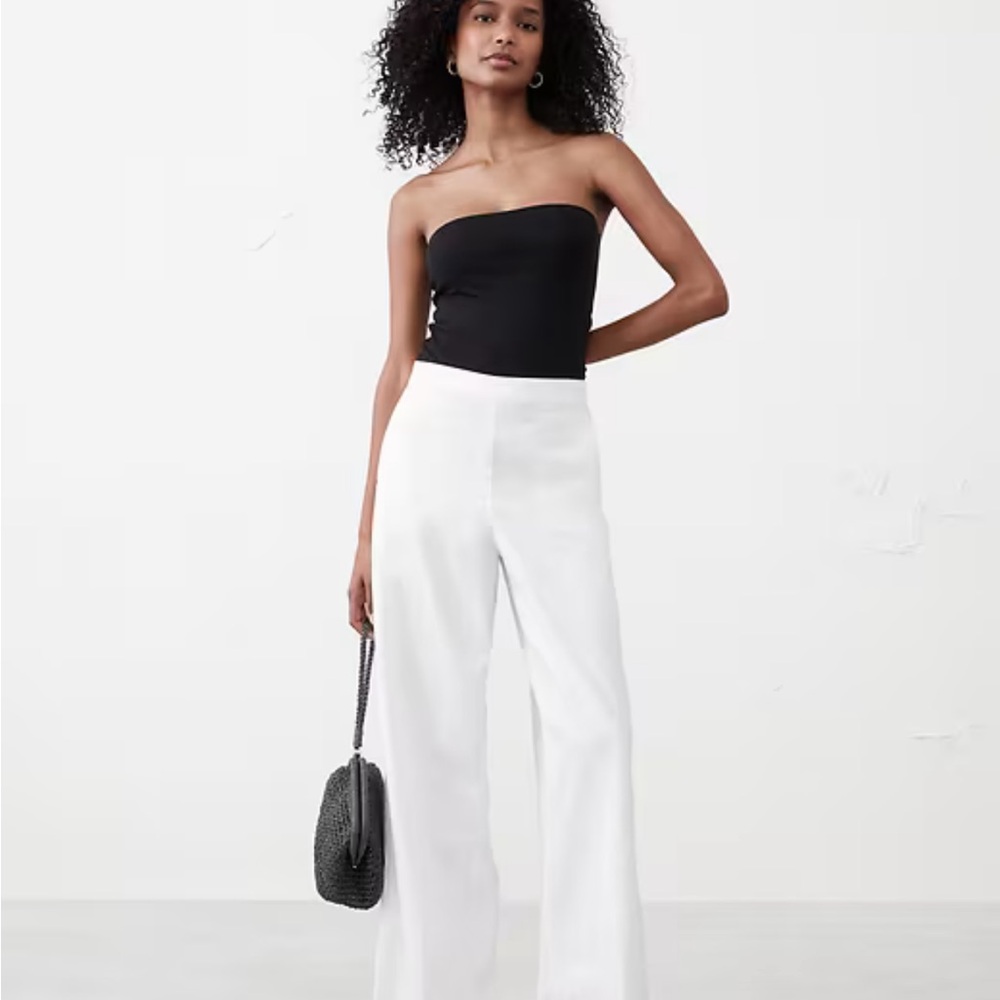 HAYDEN WIDE-LEG LINEN-BLEND PULL-ON PANT Banana Republic Factory